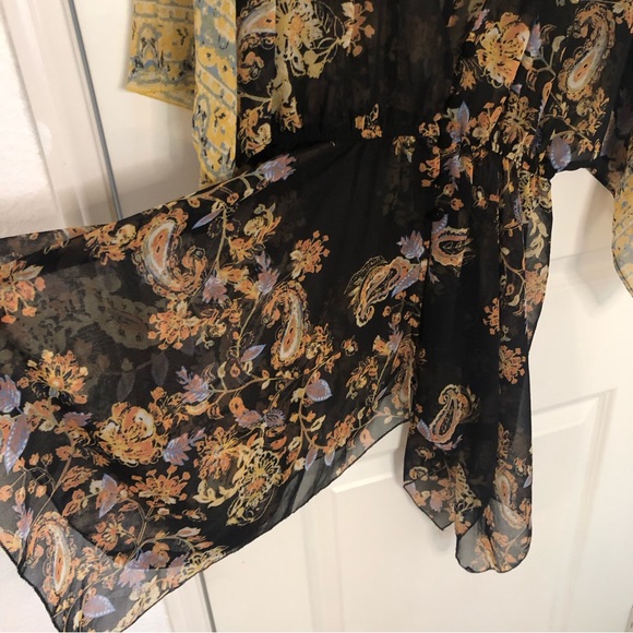 Free People Dream State Tunic Kimono Black Night Intimately small boho top - Picture 11 of 14